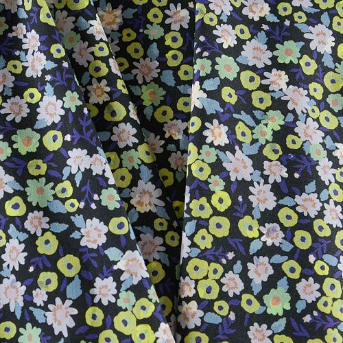 Коттон стрейч 063-12086 черный принтованный