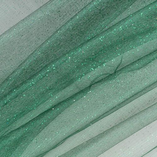Фатин с напылением К33-955 темно-зеленый однотонный