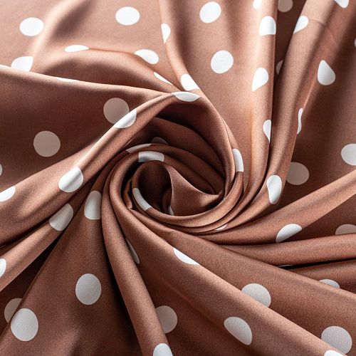 Шелк синтетический 065-01331 светло-коричневый принтованный