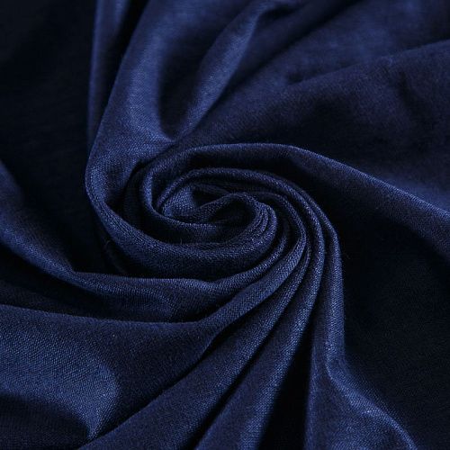 Трикотаж льняной 056-16737 темно-синий однотонный