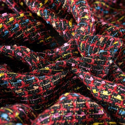 Твид шанель 052-11683 черный мультиколор