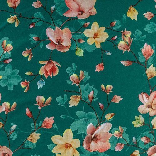 Вискоза "Лоренцо" К33-488 темно-зеленый принтованный