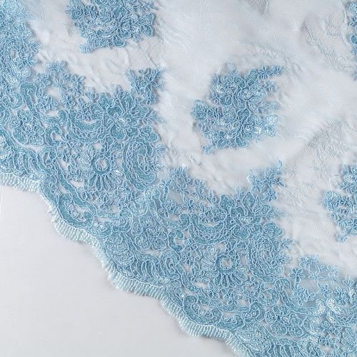 Гипюр К19-221 серебристо-голубой