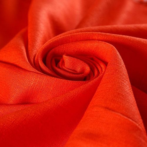 Лен-вискоза 035-13582 красно-оранжевый однотонный