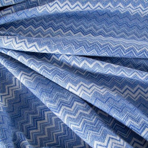 Трикотаж шерстяной вязаный Missoni 056-19778 бело-голубой