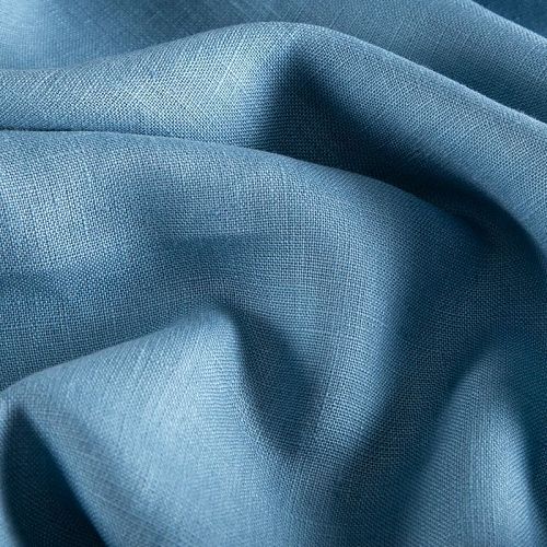 Лен натуральный 035-20028 пыльно-голубой однотонный