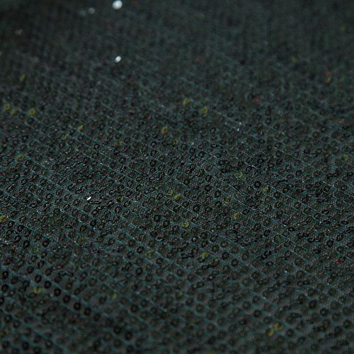 Пайетки на сетке плиссе 055-16382 бутылочный зеленый