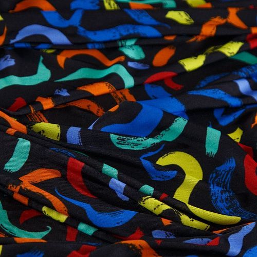 Трикотаж 056-16835 черный принтованный