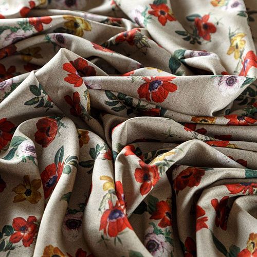 Вискоза 009-08612 песочный принтованный