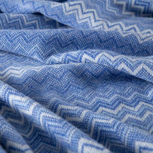 Трикотаж шерстяной вязаный Missoni 056-19778 бело-голубой