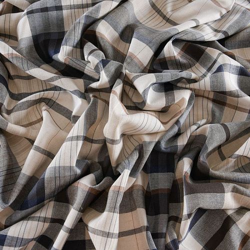 Лен-вискоза 035-11753 экрю принтованный