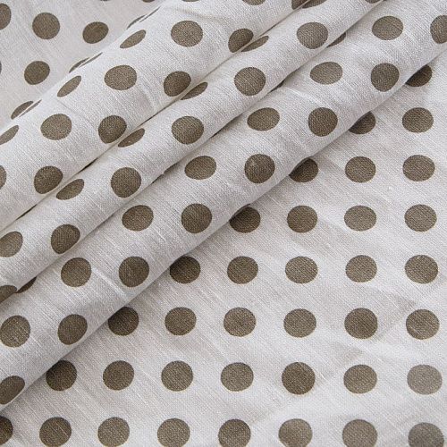 Лен-вискоза 035-14444 молочный принтованный