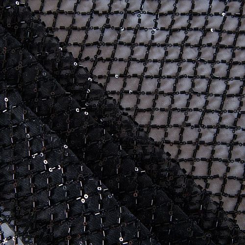 Сетка со стеклярусом 050-13575 черный