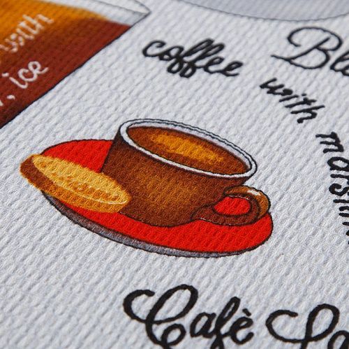 Полотно вафельное 007-15294 белый принтованный