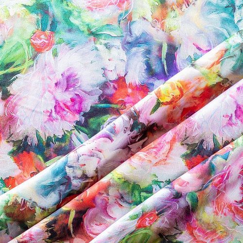 Шелк-штапель 069-01565 зеленый принтованный