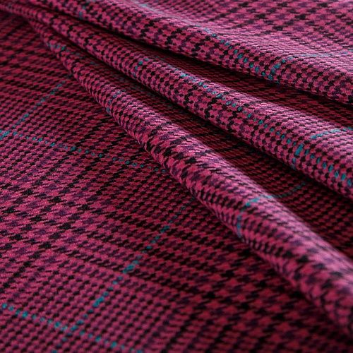 Ткань костюмная 025-14715 фуксия принтованный