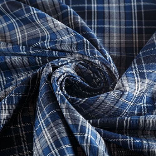 Ткань костюмная 025-05716 серо-синий клетка