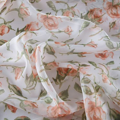 Тюль вуаль 03-01-13169 белый принтованный