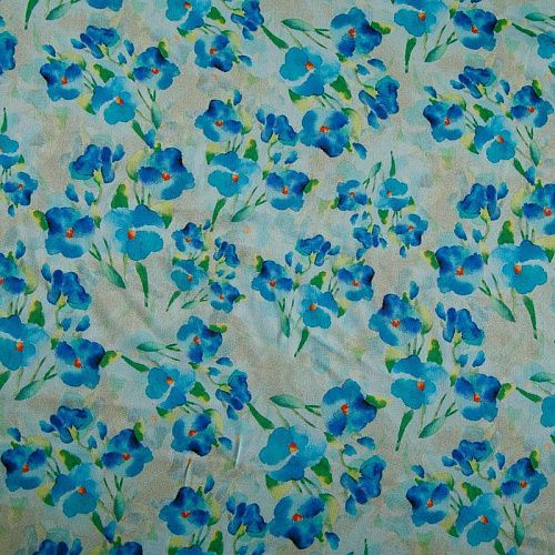 Шелк-штапель 069-17803 мятный принтованный