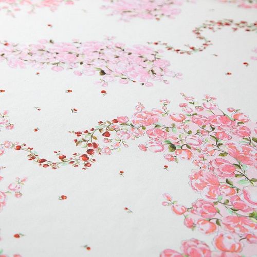 Креп-шифон шелковый 027-20215 молочный принтованный