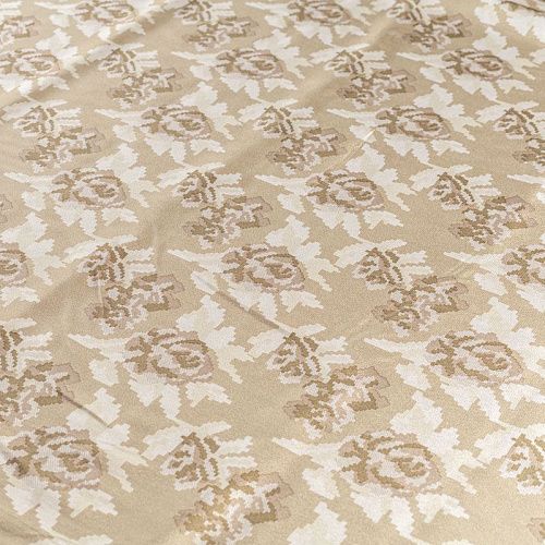 Крепдешин натуральный К4-0015 серо-бежевый принтованный