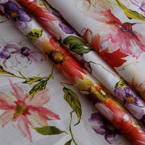 Лен натуральный 035-14964 белый принтованный