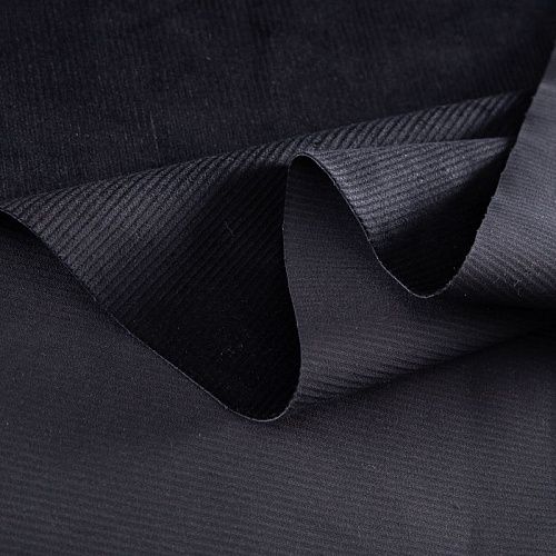 Вельвет стрейч 008-20783 черный однотонный