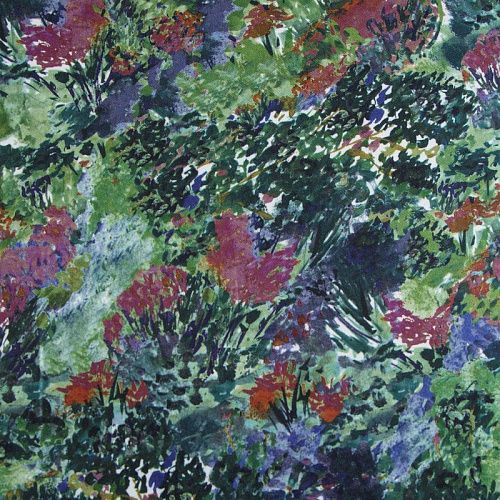 Твил-штапель 069-12372 зеленый принтованный