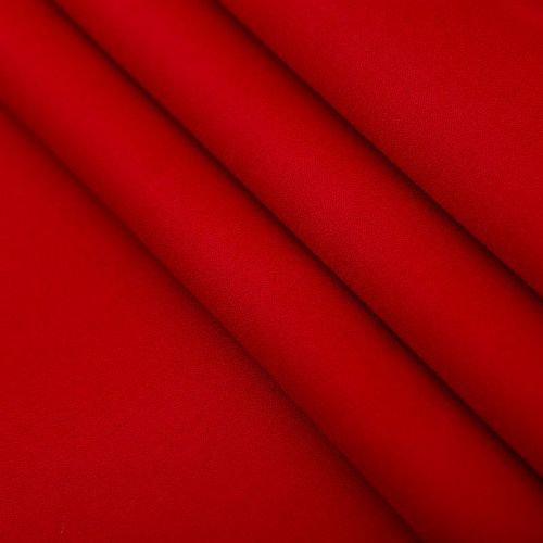 Креп стрейч 026-19631 морковно-красный однотонный
