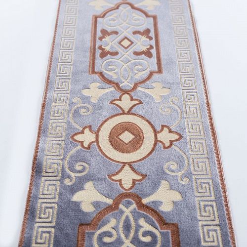 Бордюр велюровый 15,5 см 0000-357-104-024 пыльно-синий с меандром