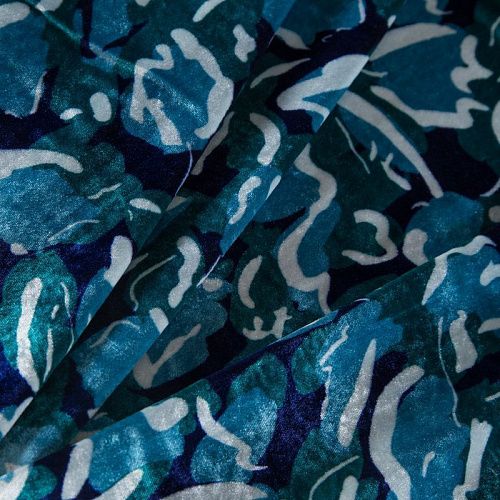 Бархат Armani 002-19216 сине-зеленый принтованный