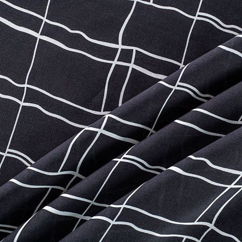 Штапель 069-01590  col.1 черный принтованный