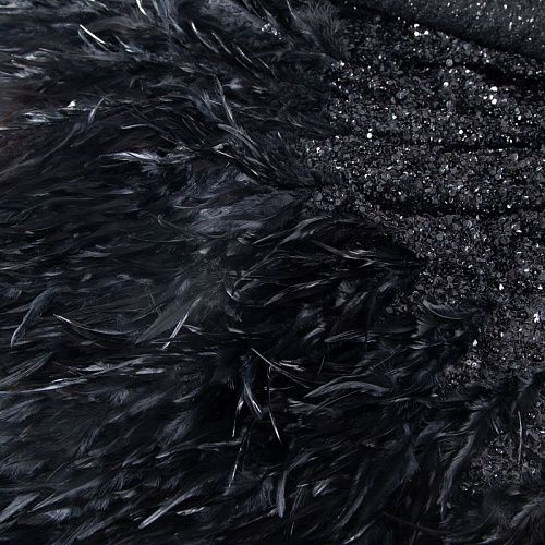 Сетка с пайетками и пером 050-19782 черный