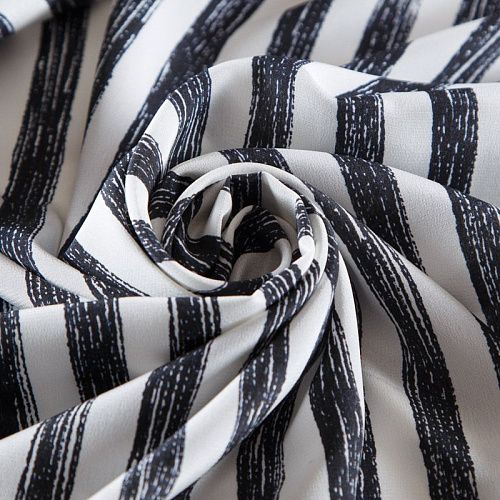 Крепдешин натуральный 028-12511 белый принтованный