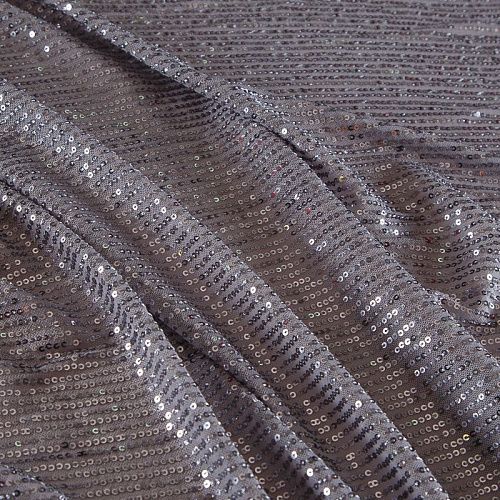 Пайетки на сетке 055-17902 серый