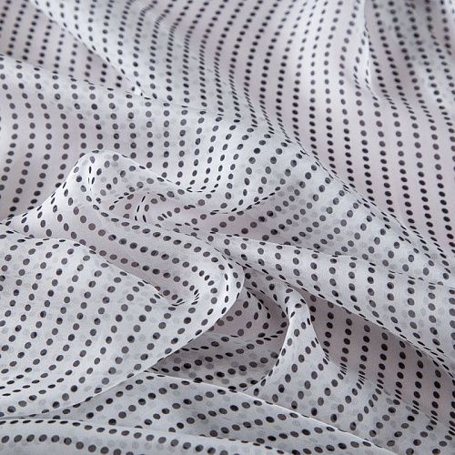 Шифон шелковый 068-20322 белый принтованный