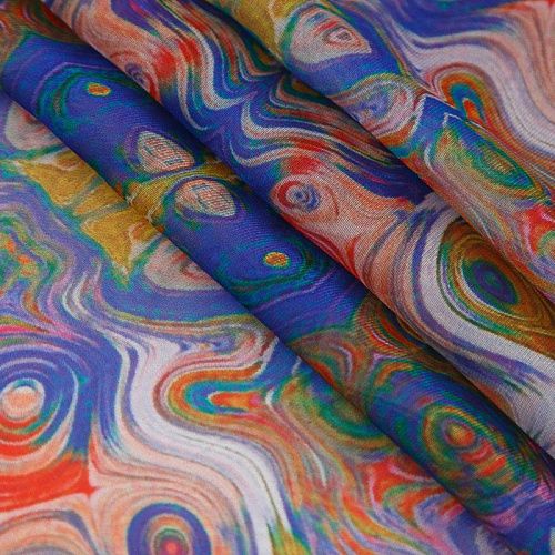 Шифон 068-17389 сине-фиолетовый принтованный