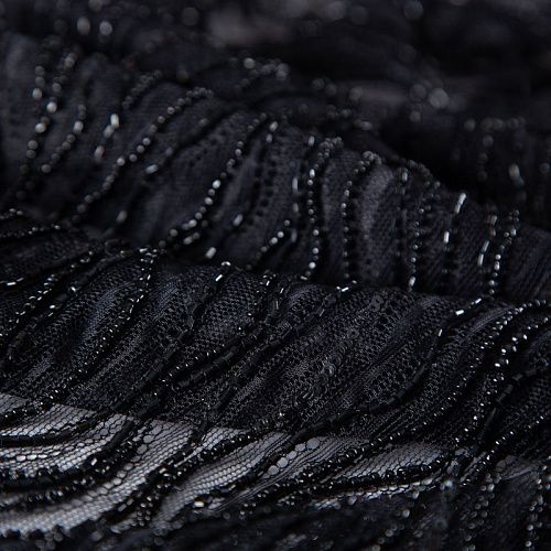 Шантильи с вышивкой и бисером 031-19786 черный