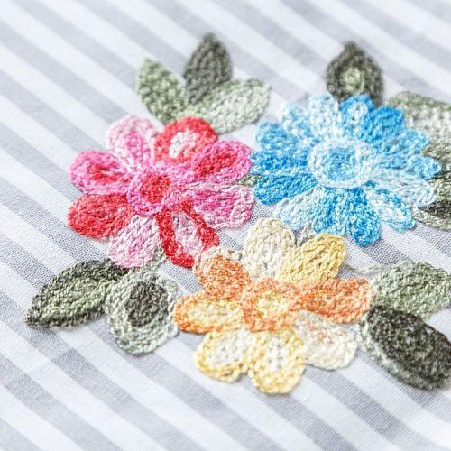 Хлопок с вышивкой 063-08071 светло-серый принтованный