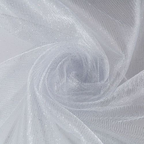 Фатин с напылением К33-958 серебристый однотонный