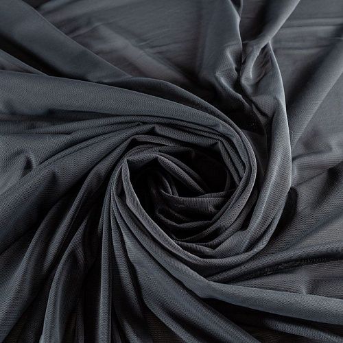 Сетка трикотажная К33-068 темно-серый однотонный