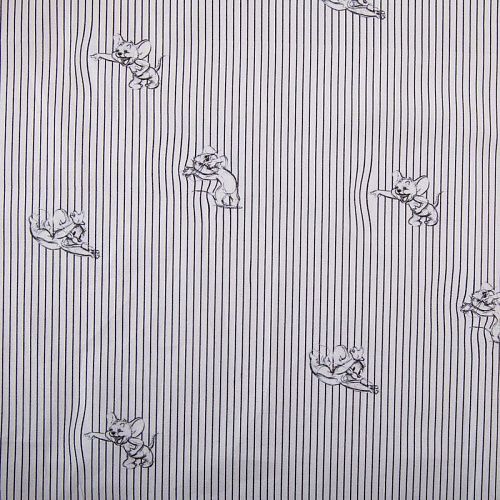 Поплин стрейч 063-19626 белый принтованный