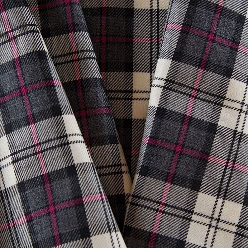 Ткань костюмная 025-12521 молочно-серый клетка