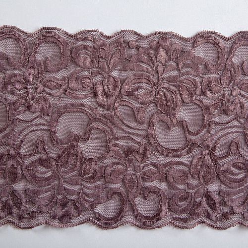 Кружево эластичное 180 мм Ф01-0064 махагон коричневый