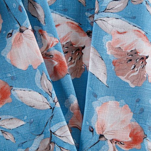 Лен-вискоза 035-13864 голубой принтованный