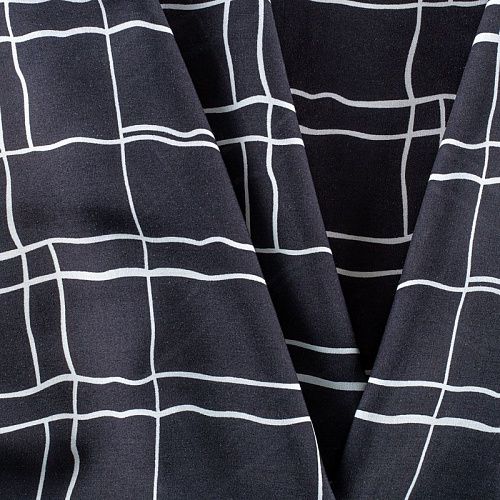 Штапель 069-01590  col.1 черный принтованный