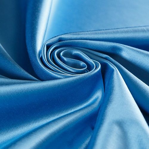 Сатин-коттон стрейч 063-16455 голубой однотонный