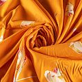 Шелк-поплин К06-386 оранжевый принтованный
