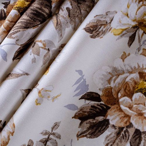 Ткань портьерная Т406-02-10 молочный принтованный