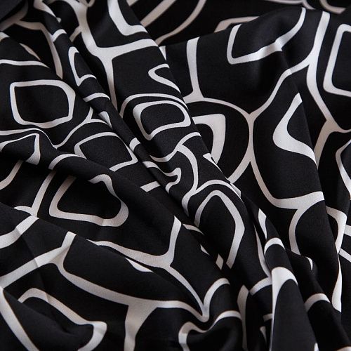 Вискоза "Лоренцо" стрейч 036-18320 черный принтованный